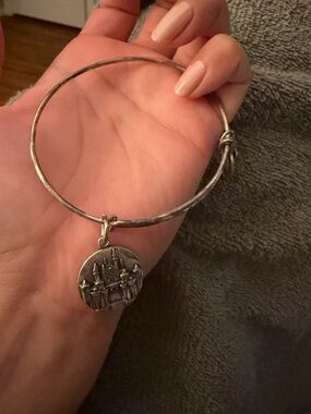 Alex and Ani Silver-tone Disney Castle Charm Bangle Bracelet